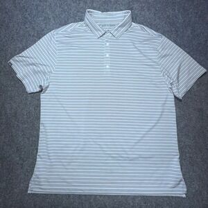 MATTE GREY Mens 2X Large Polo Shirt Short Sleeve Striped Golf Casual